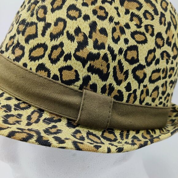 Nicole Marciano Brown Leopard Animal Print Bold Bucket Fedora Hat - Picture 2 of 9